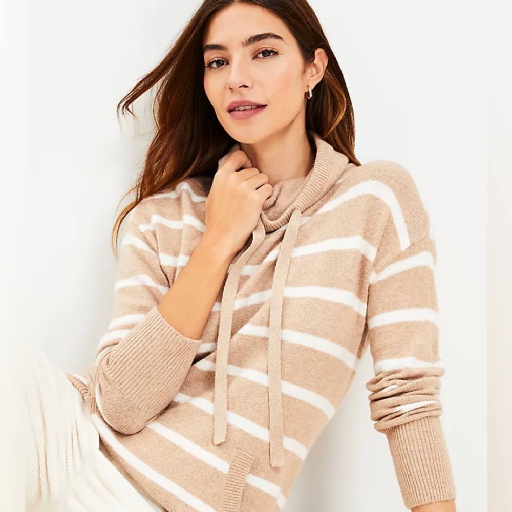 LOFT striped tunic sweater small new
